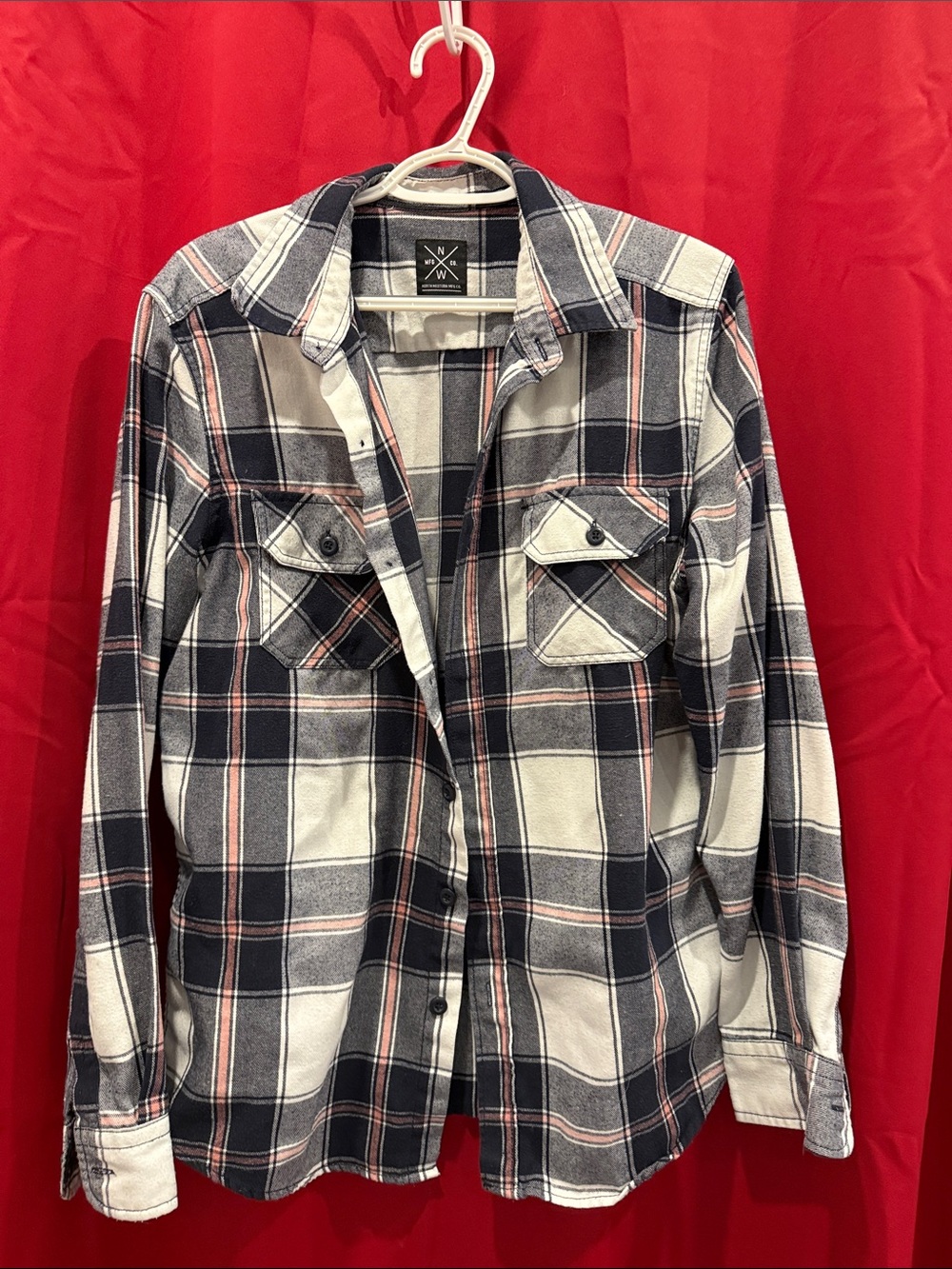 Northwest MFG co. White & Red Plaid Button-Down Shirt